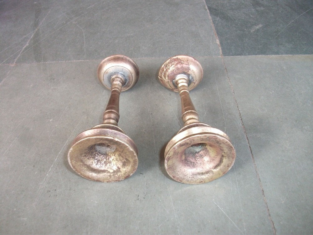 2 Pc Vintage Brass Handcrafted Small Solid Fine Quality Oil Lamps