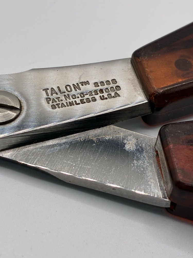 Vintage Talon 2995 Sewing Scissors Brown Handle~4” Blade