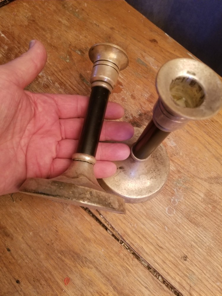 2 Vintage Antique Candlestick Holders