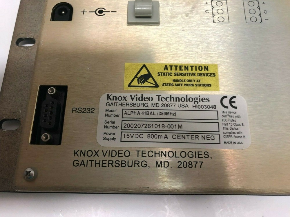 Knox Video Technologies Alpha 41Bal