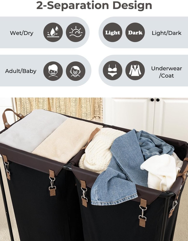 Multi-Functional Clothes Sorter with 2 Sections, Perfect for Organization