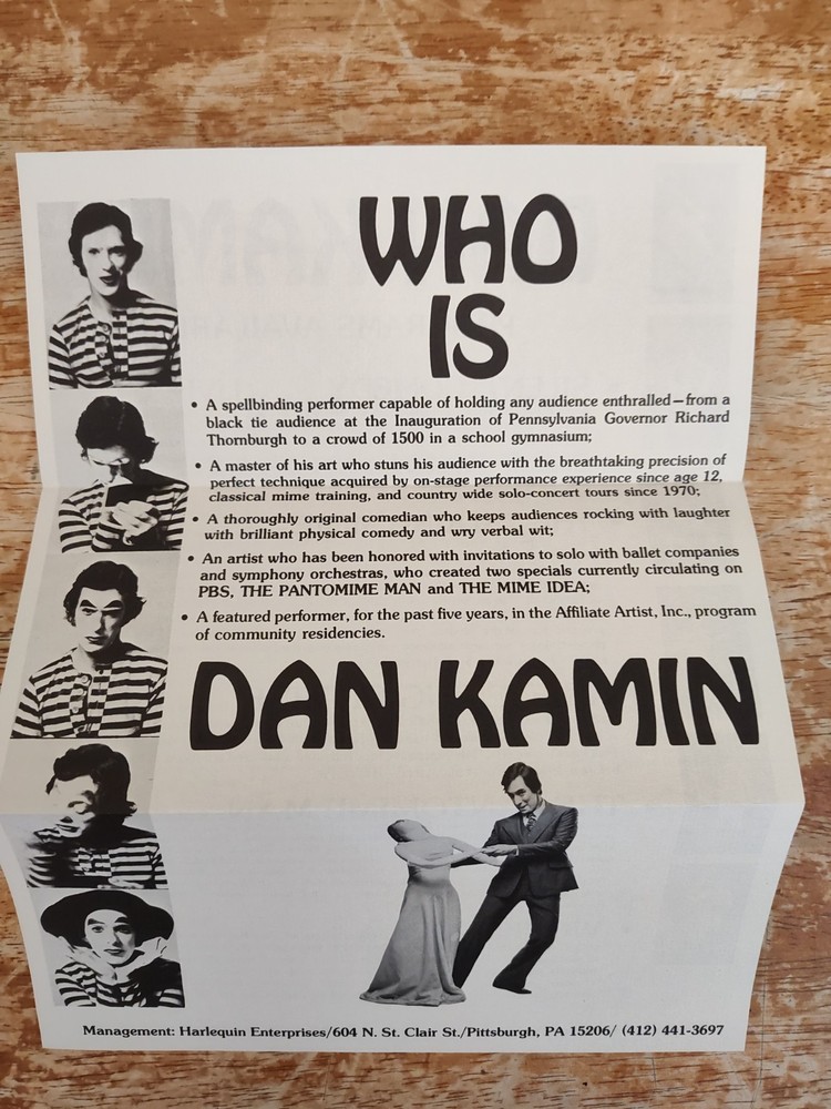 VINTAGE DAN KAMIN FLYER BROCHURE
