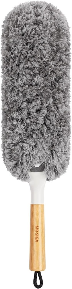 Microfiber Duster with Bamboo Handle, Washable Reusable Duster for Cleaning