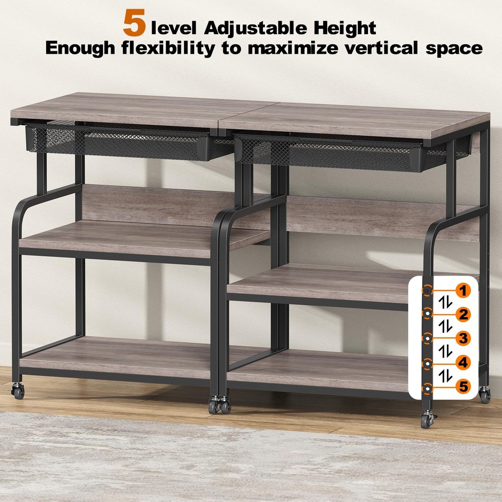 23.6''x18.9'' Extra Large Printer Stand with Drawer