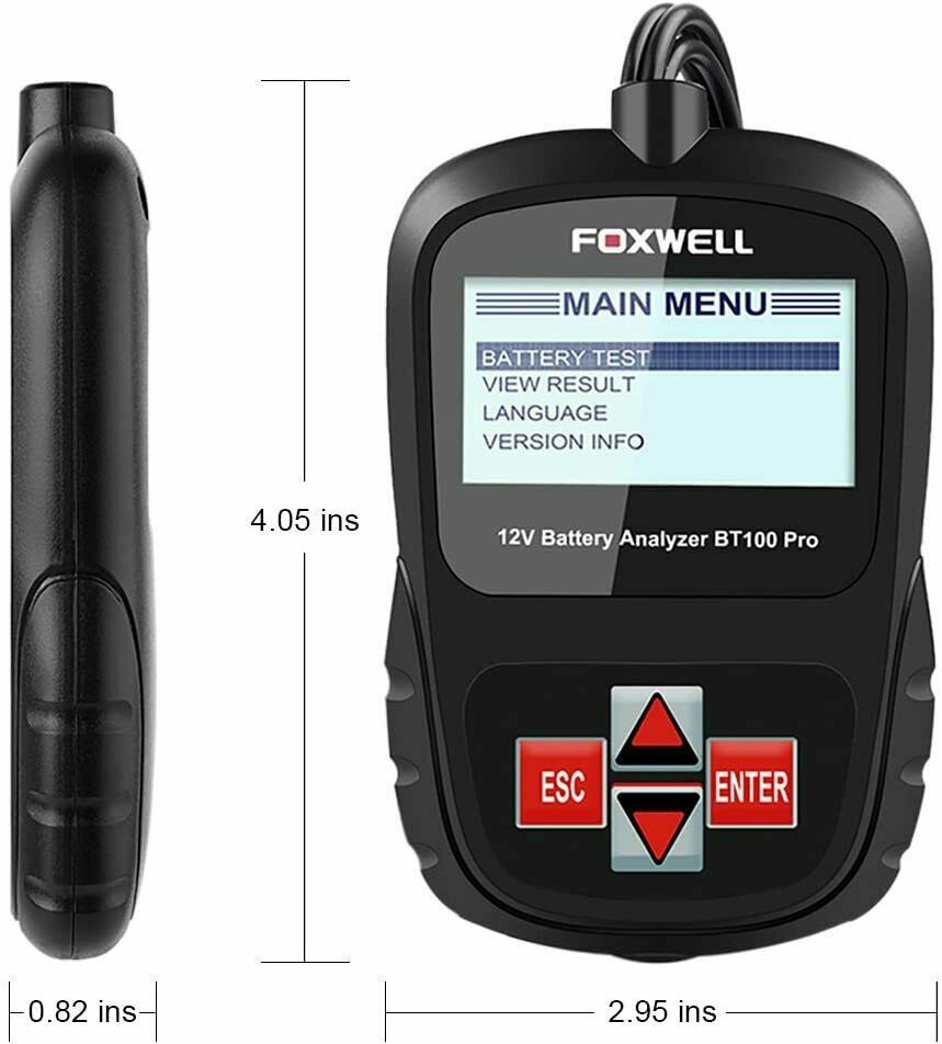 Foxwell BT100 Pro 12V Car Battery Analyzer - Accurate CCA 100-1100 Testing Tool