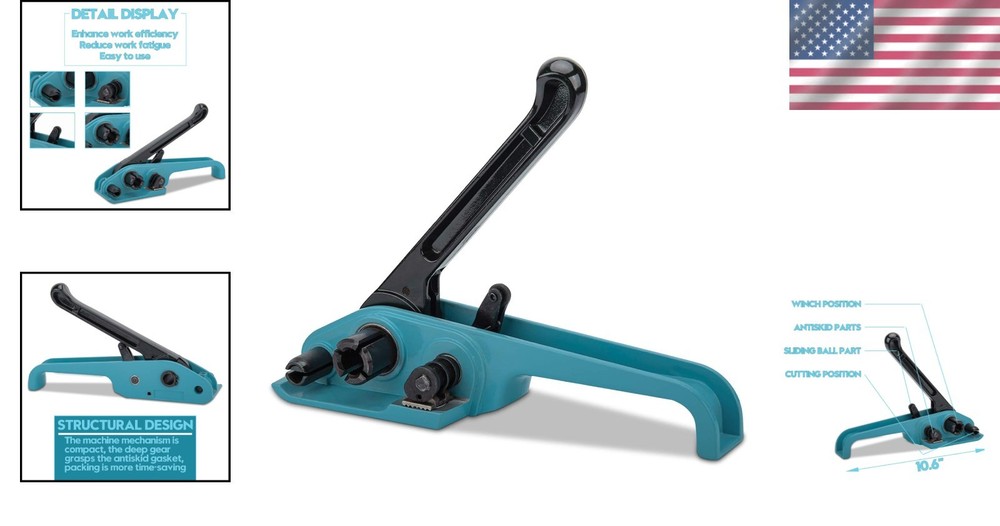Manual Packing Tool Kit - Poly Strapping Tensioner & Cutter for Safe Packaging