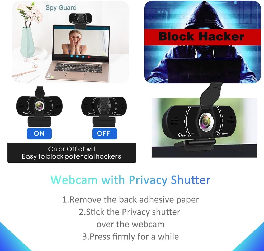 Compact 1080P Webcam with 110° Angle & Built-in Microphone for Video Streaming