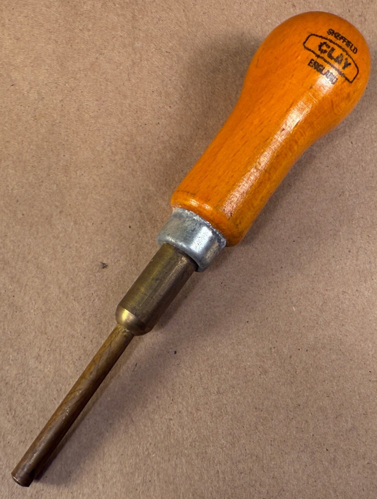 Vintage CLAY Push Pin - Upholsterers Tool - Spring Return - Drives Nails