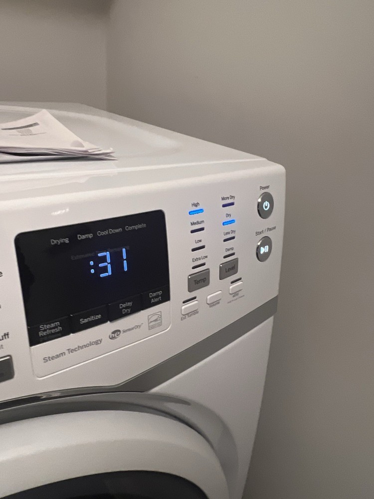 GE Front-Loading Electric Washer & Dryer Set White Steam Technology