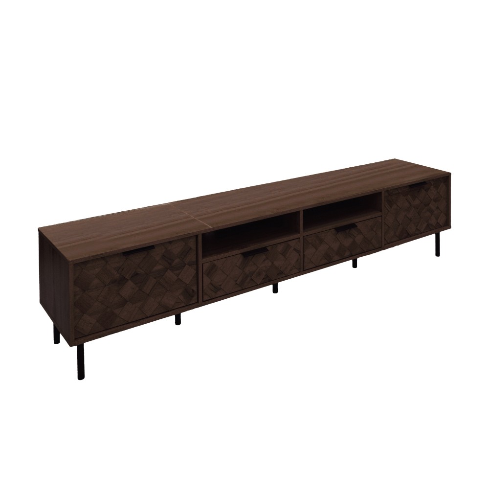 TV Stand with Storage Space Features Soft-Close Hinges Includes Table Legs