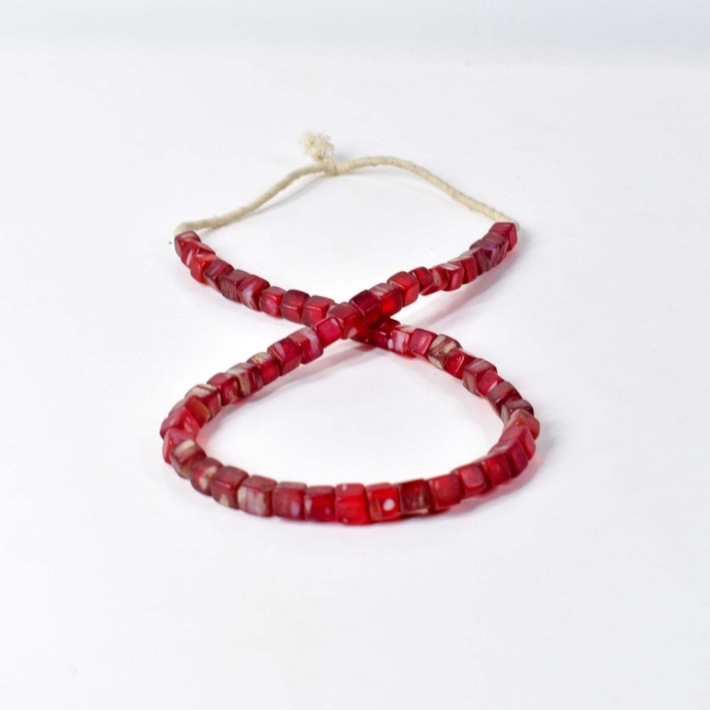 Red Kancamba Bohemian Cube Trade Beads