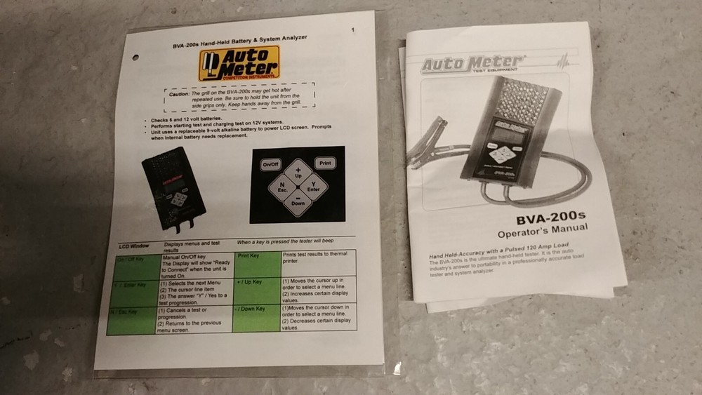 Auto Meter BVA-200s Hand Held Battery and Electrical System Analyzer