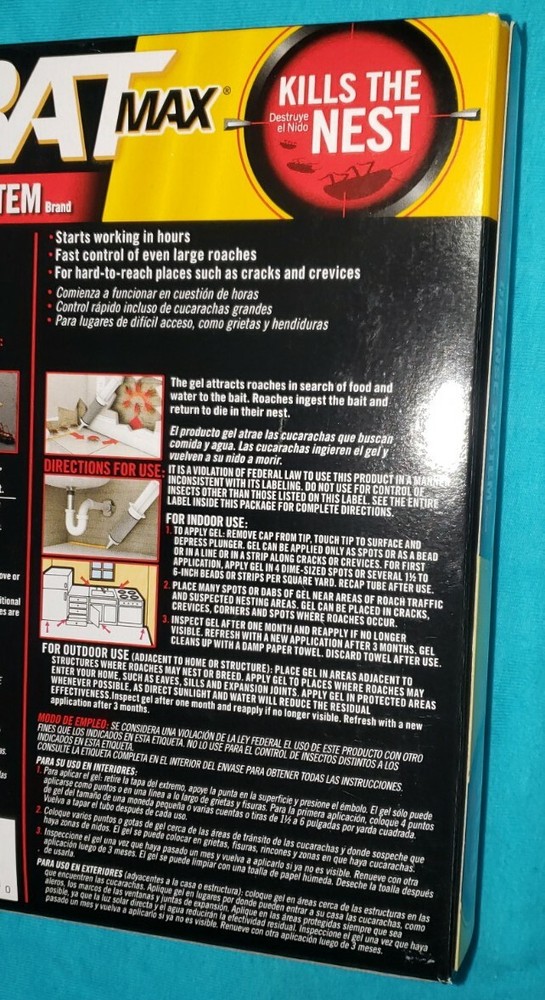 COMBAT MAX Defense System Large Roach Killing Bait & Gel - 12 Stations 1 Syringe
