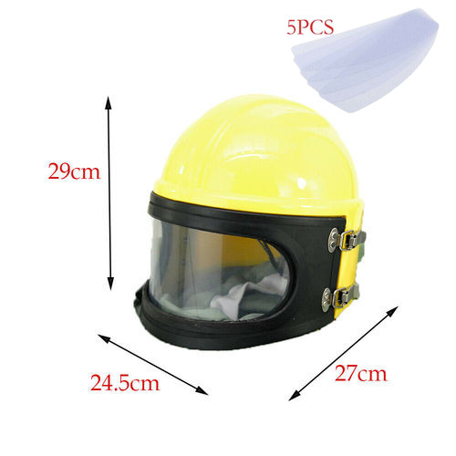 Safety Sandblast Helmet Sand Blast Hood Protector w/ Protector Replacement Lens