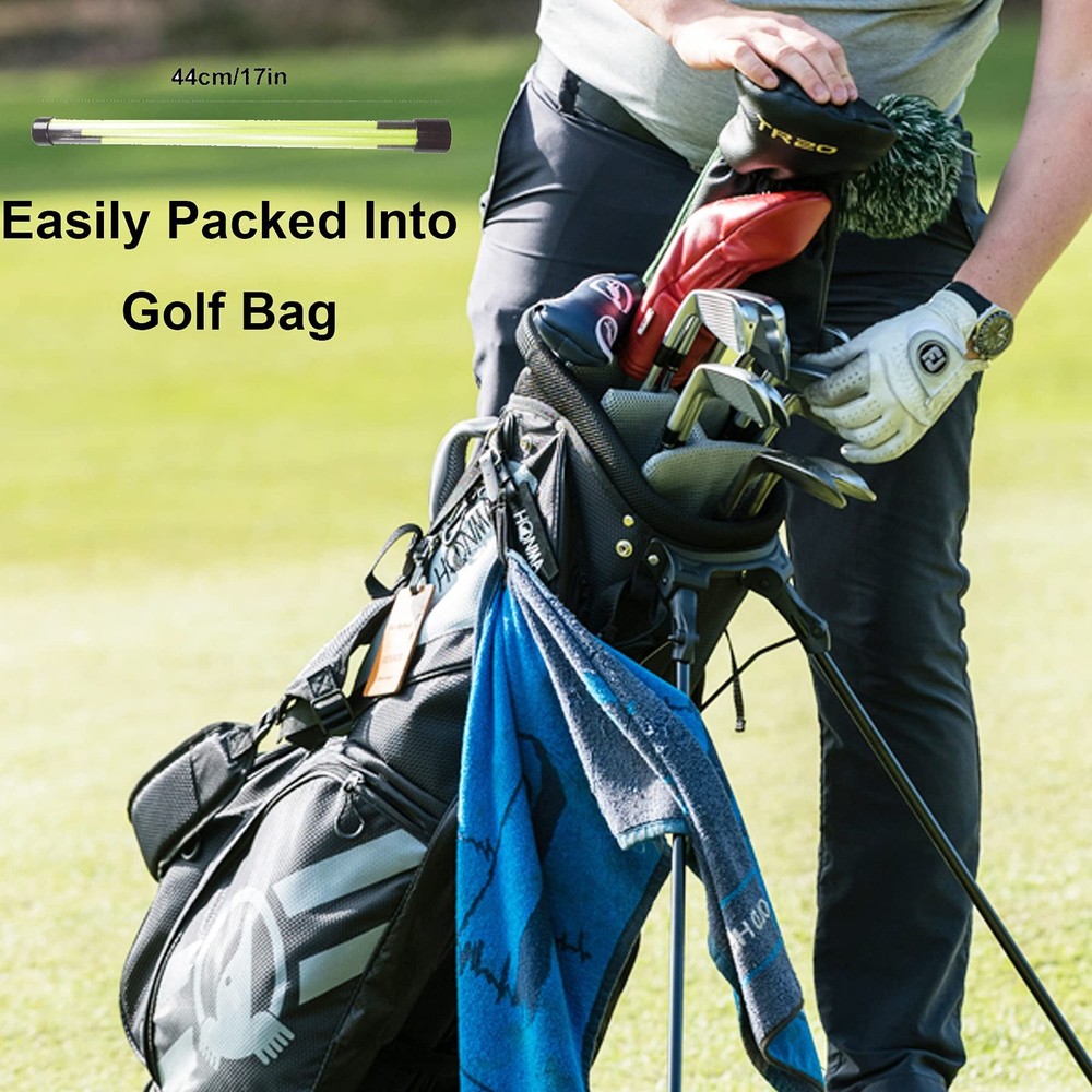 Golf Alignment Sticks 2 Pack Swing Training Aid Equipment Collapsible Trainer...