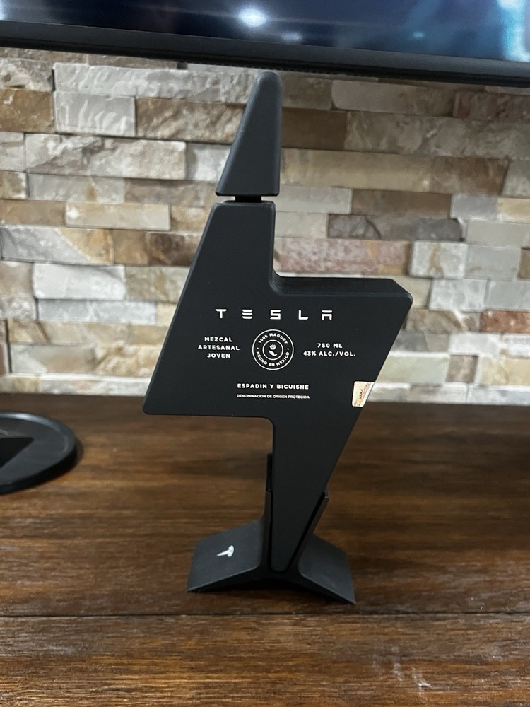 Tesla Tequila Empty Black Bottle Collectible