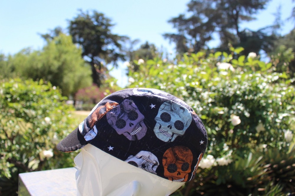 CYCLING CAP SKULL HANDMADE IN USA,   S M L