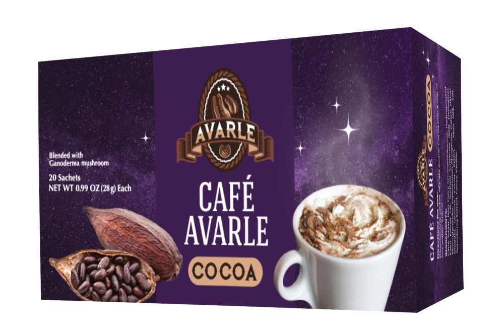 Cafe Avarle Healthy Cocoa w/ Ganoderma - 1 Box (20 Pks)