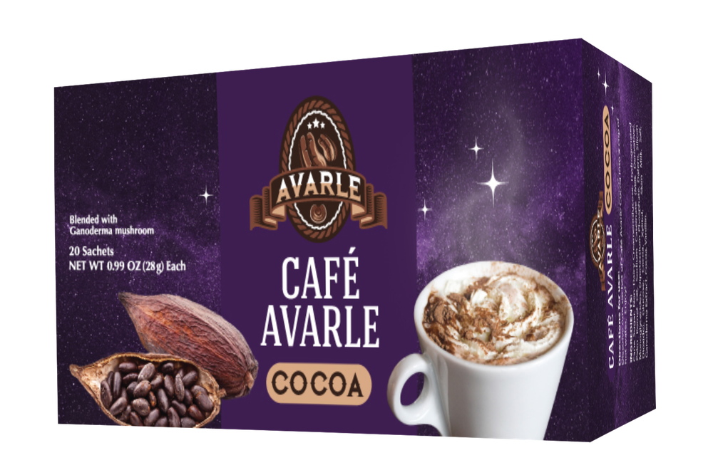Cafe Avarle Healthy Cocoa w/ Ganoderma - 1 Box (20 Pks)