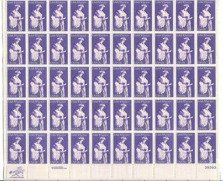 Scott #1832...15 Cent...Edith Wharton... Sheet with 50 Stamps