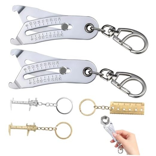 5PC Precision Thread Checker Keychain Set, Bolt Size Finder Tool with Mini
