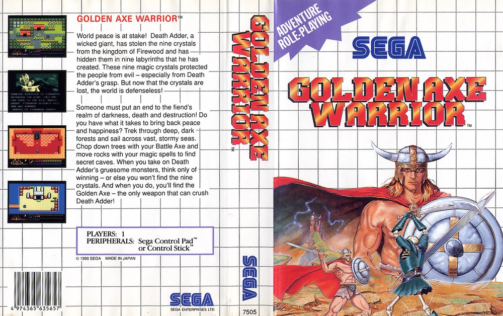 - Golden Axe Warrior Box Art Case Insert Cover only