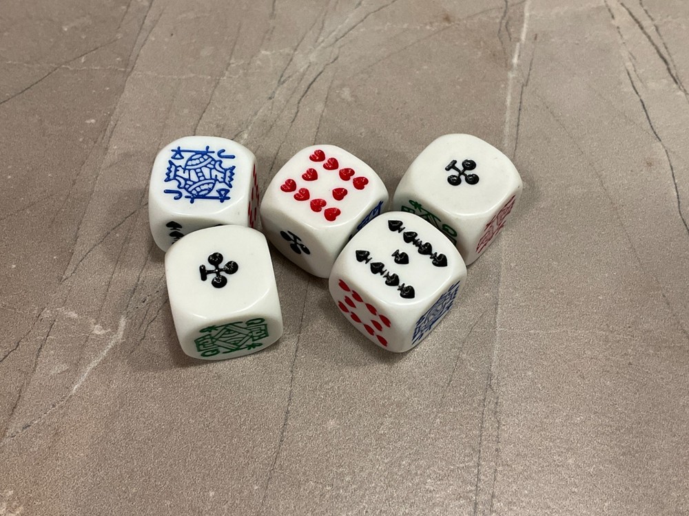 Vintage Poker Dice Set Five 5 Dice
