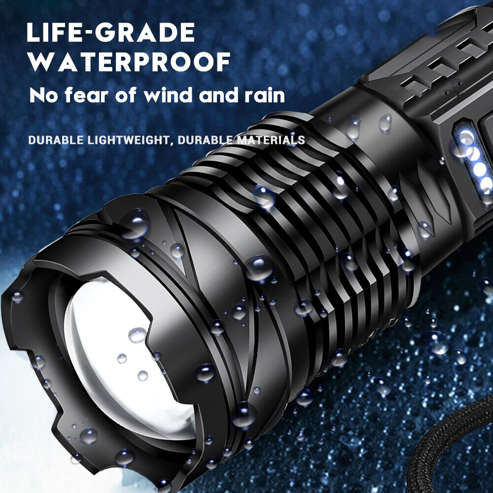 1000000 Lumens Rechargeable Super Bright LED Tactical Flashlight LED Work Light