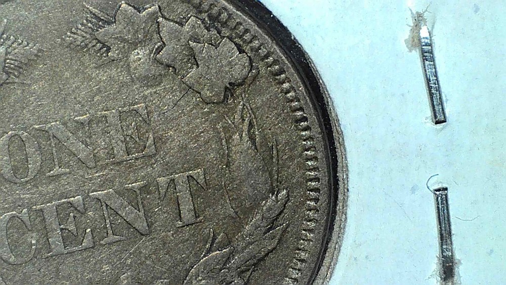 1858 flying eagle cent small letters VF