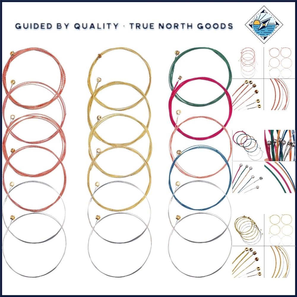 Stylish and Functional Acoustic Guitar Strings - Multicolor and Yellow Sets