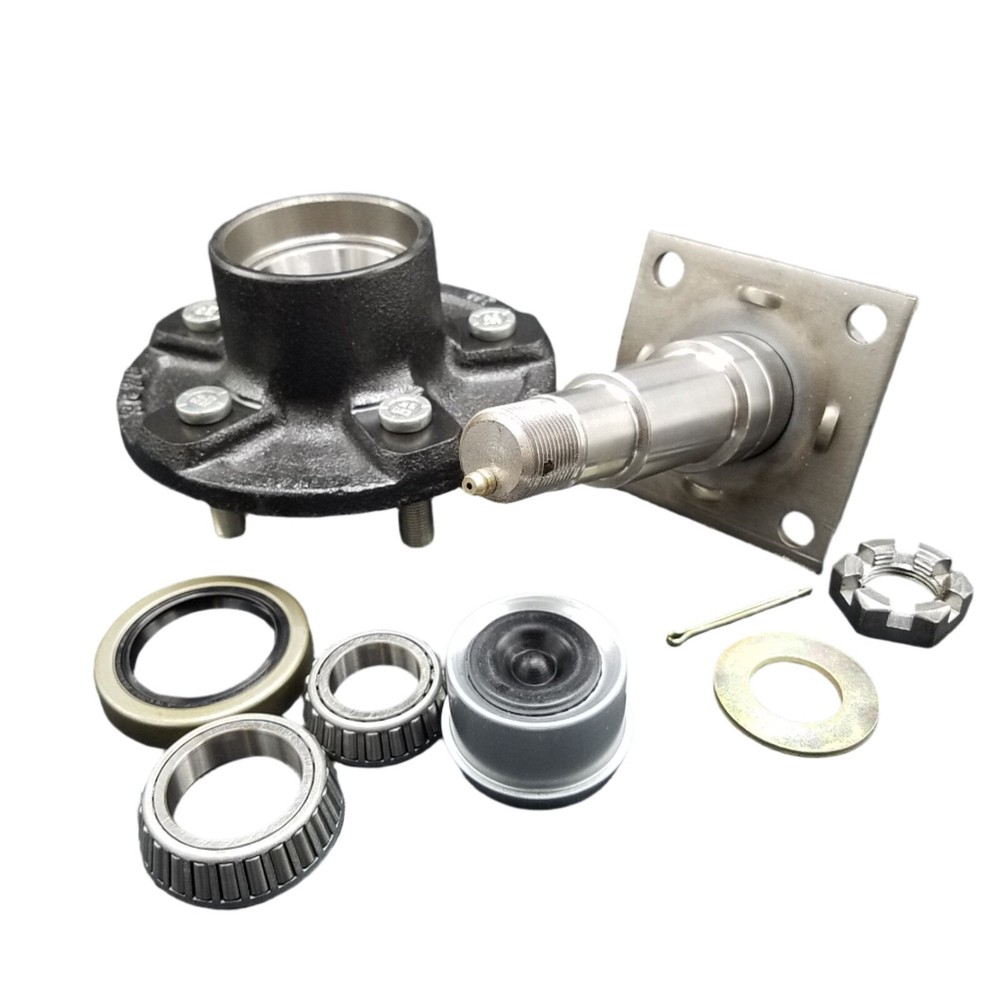 5 x 4.5 Replacement Idler Hub Spindle Kit w/BRAKE FLG Trailer Axle 3500# 84