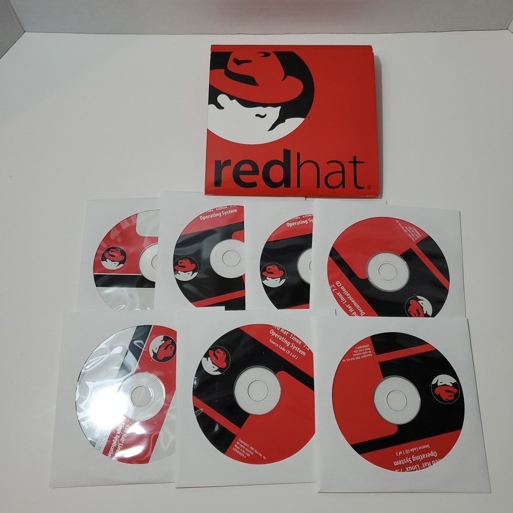 Red Hat Linux Full 7 CD Set w/ Original Box (2001) Complete