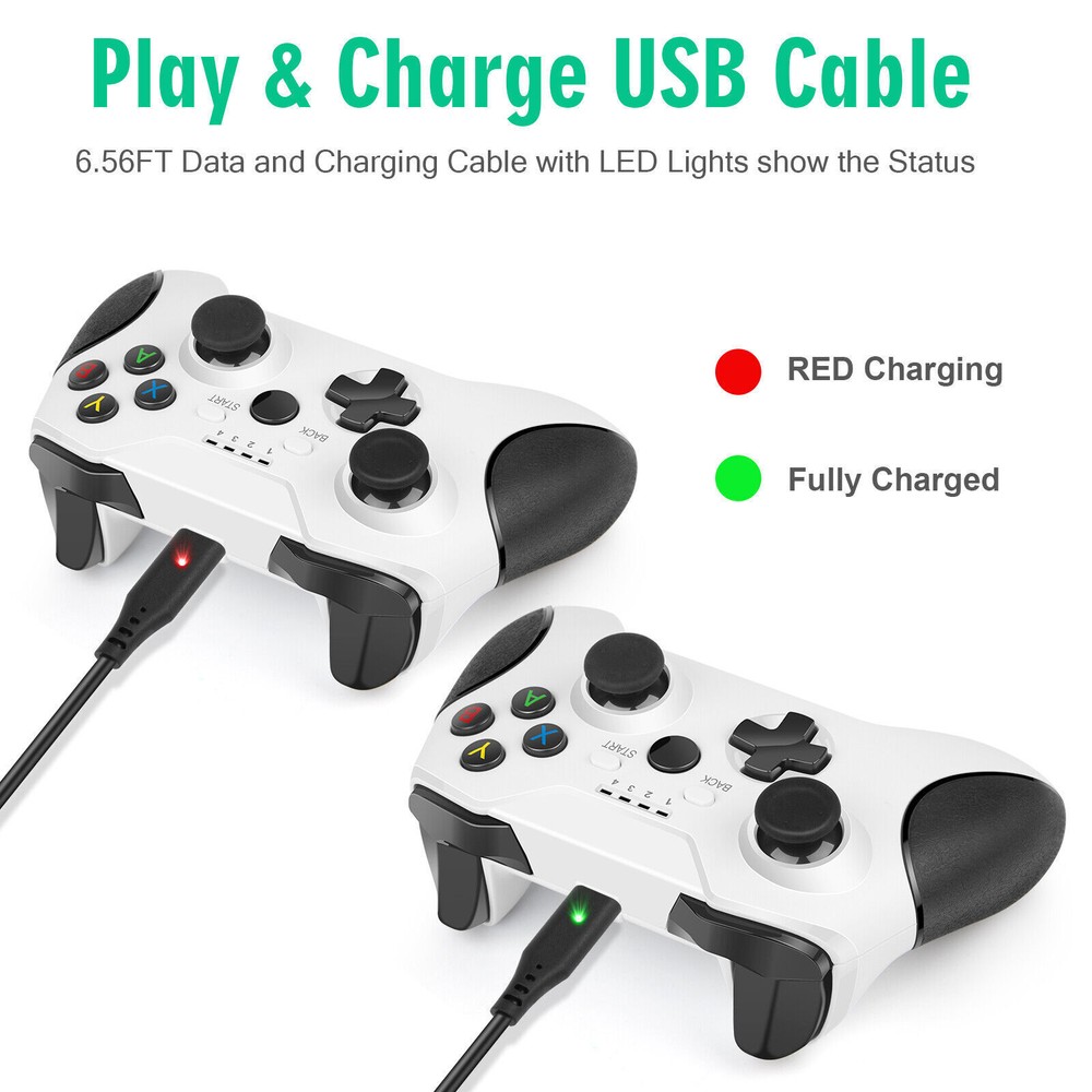 2 Pack Rechargeable Battery + Play & Charge Kit Cable For Xbox One Controller