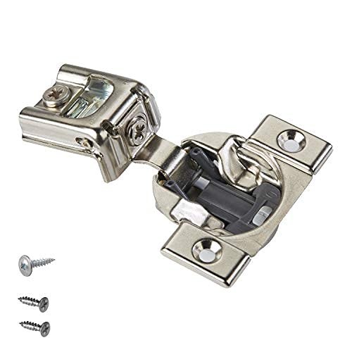 Compact SoftClose 110° Hinge, 1" Overlay, Screwon 2 Pack