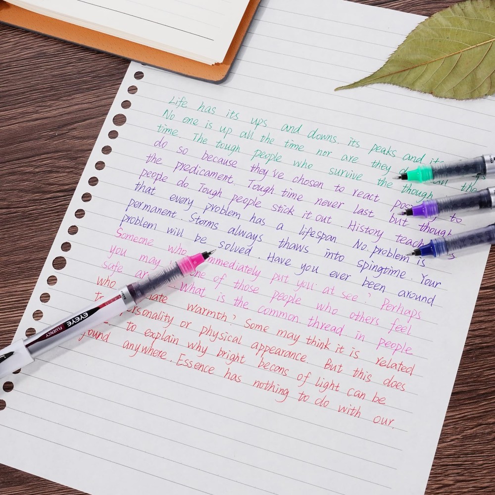 EYEYE Liquid Ink Rollerball Pen 0.7mm, 6 Assorted Colors Medium Multicolor