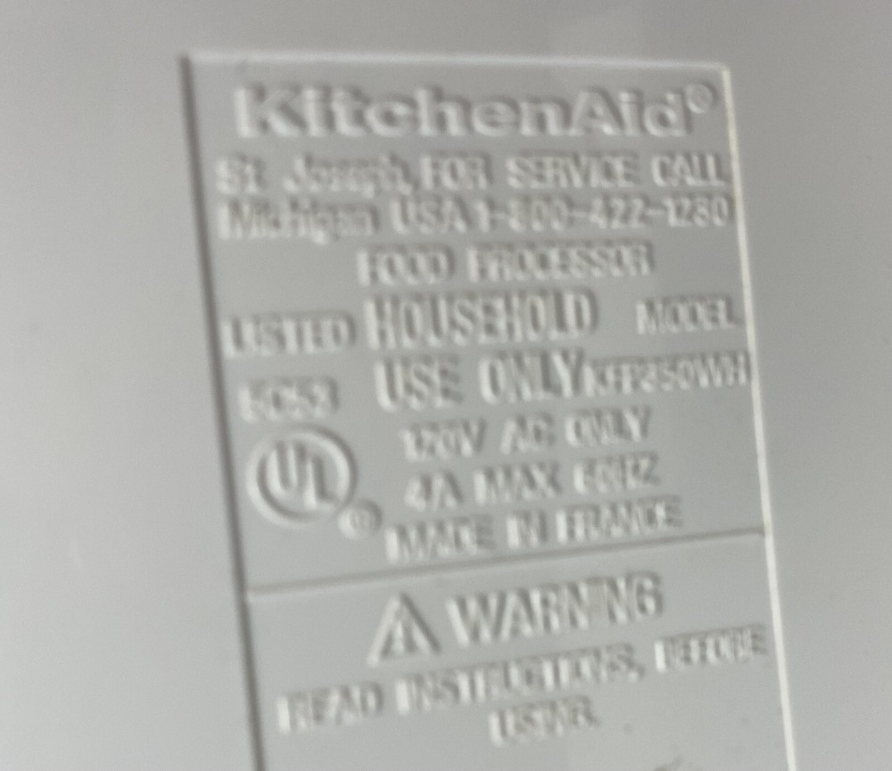 KitchenAid Food Processor KFP350WH Replacement Part Base Motor Unit Only TESTED