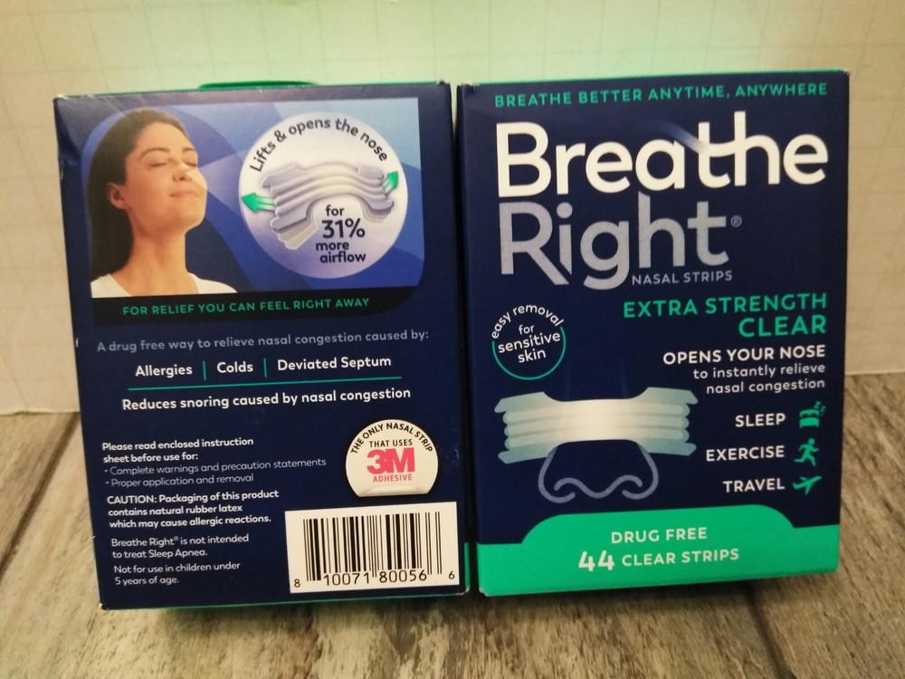BREATHE RIGHT Clear Nasal Strips EXTRA STR 44 EA (2PK BUNDLE)