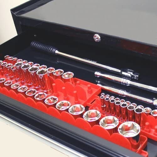 3-Piece Socket Tray Organizer Case with Double Rows (SAE)