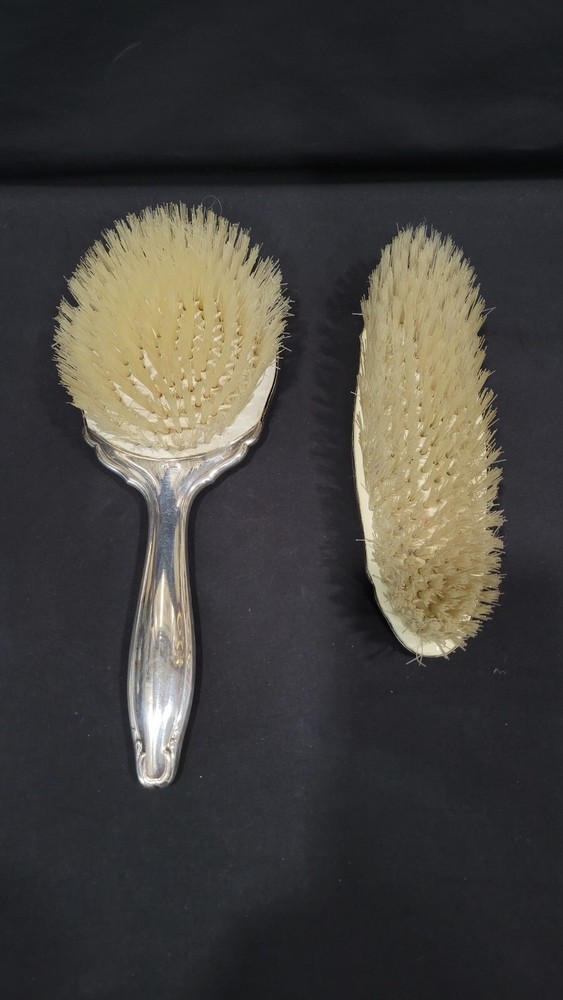 Two Vintage German 835 Silver  Vanity Brushes