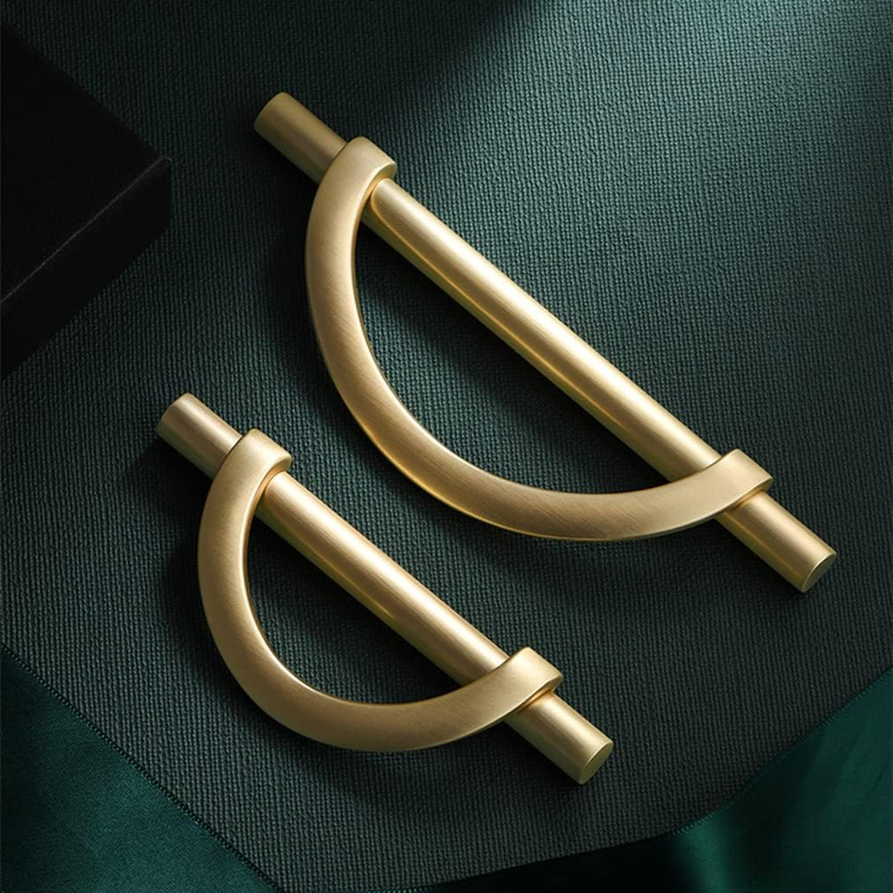 Brushed Gold Cabinet Pulls Drawer Pulls, Half Moon Shape Cabinet Pulls Gold Dres