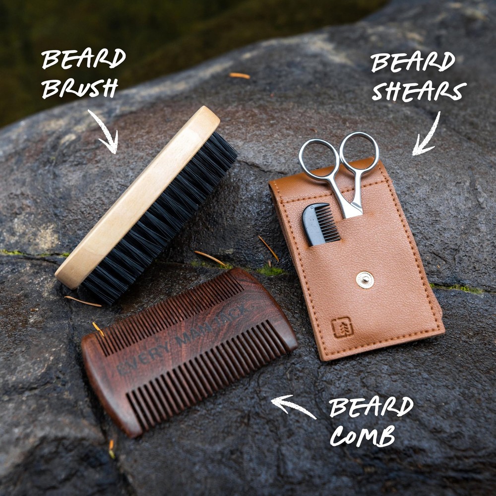 Beard Grooming Kit for Men - Includes Sandalwood Beard Oil & Beard Balm, Bear...