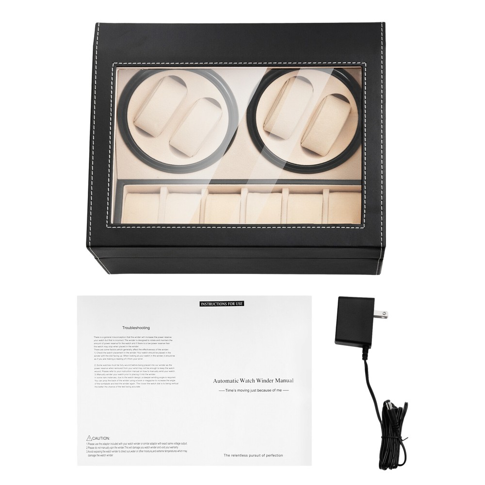 4+6 Luxury Automatic Rotation Watch Winder Box Storage Display Box Leather Case