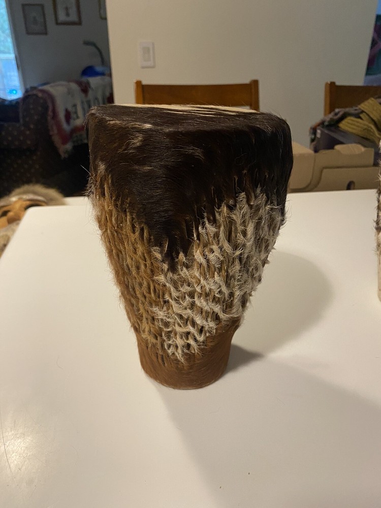 African Animal Hide Hand Drum 10”