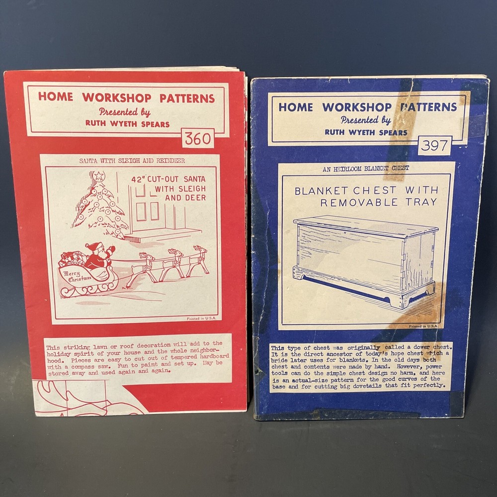 Home Workshop Patterns Presented By Ruth Wyeth Spears - LOT of Six W/Envelope