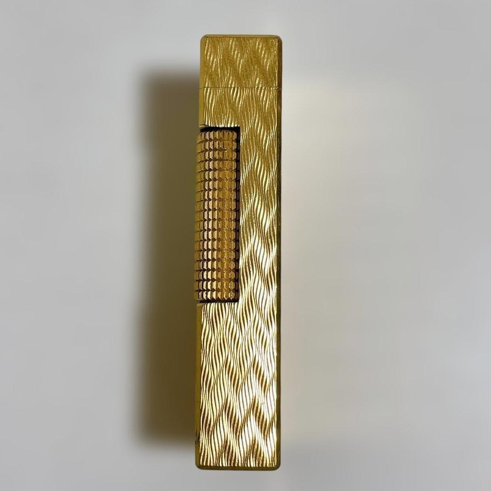 DUNHILL ROLLAGAS LIGHTER GOLD WAVES PATTERN