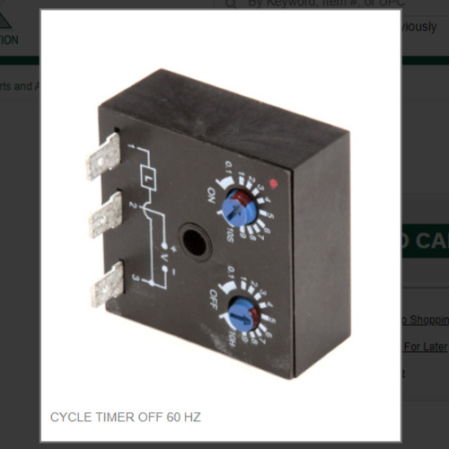 CYCLE TIMER OFF 60 HZ # 1011351-55