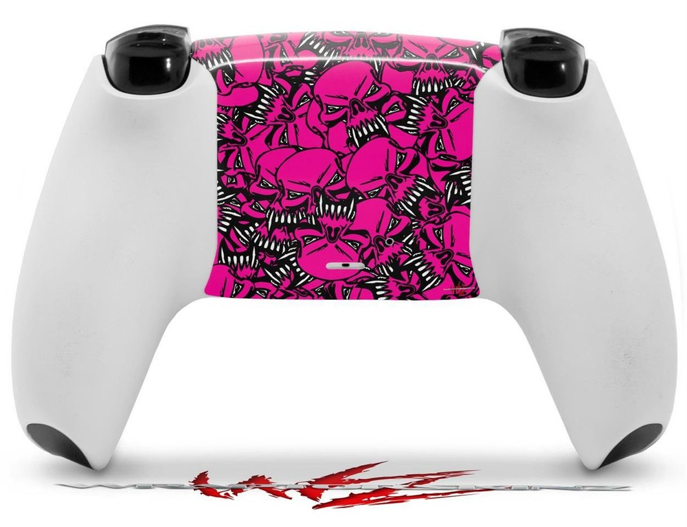 Skin Sony PS5 Controller Scattered Skulls Hot Pink