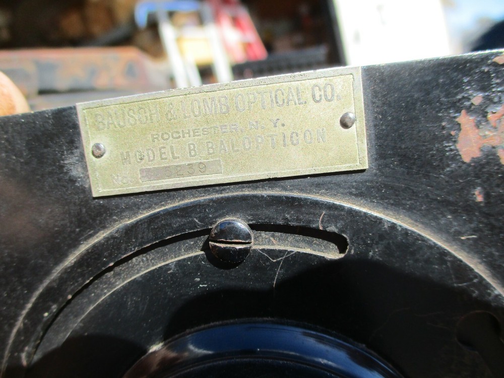 BAUSCH & LOMB Optical Balopticon Model B Projector, Case, Slide Frame ANTIQUE