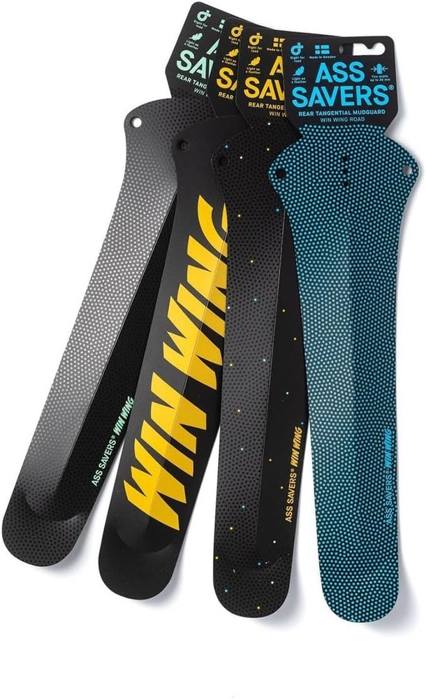 Ass Savers Win Wing 2 Road Rear Mudguard w/ Black Wishbone - Stealth