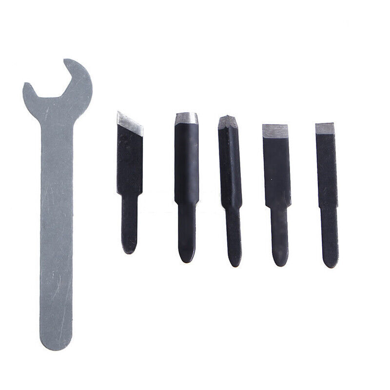 Electric Chisel Tool Wood Carving Machine Woodworking Small Spanner w/5Tips CS